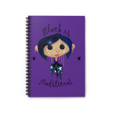 Load image into Gallery viewer, Black is Traditional Fan Art Spiral Notebook - Ruled Line

