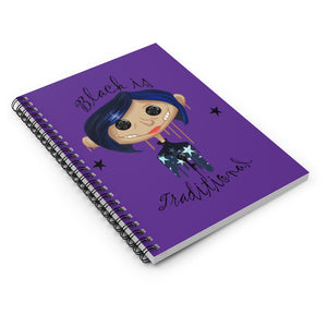 Black is Traditional Fan Art Spiral Notebook - Ruled Line